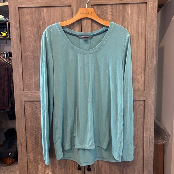Free Fly Women's Large Top Teal Long Sleeve Viscose Bamboo - Picture 1 of 12